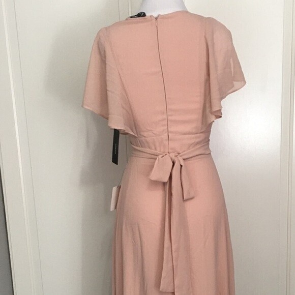 Lulus Dearly Loved Cream Pastel Flutter Sleeve Maxi Dress - Picture 8 of 16